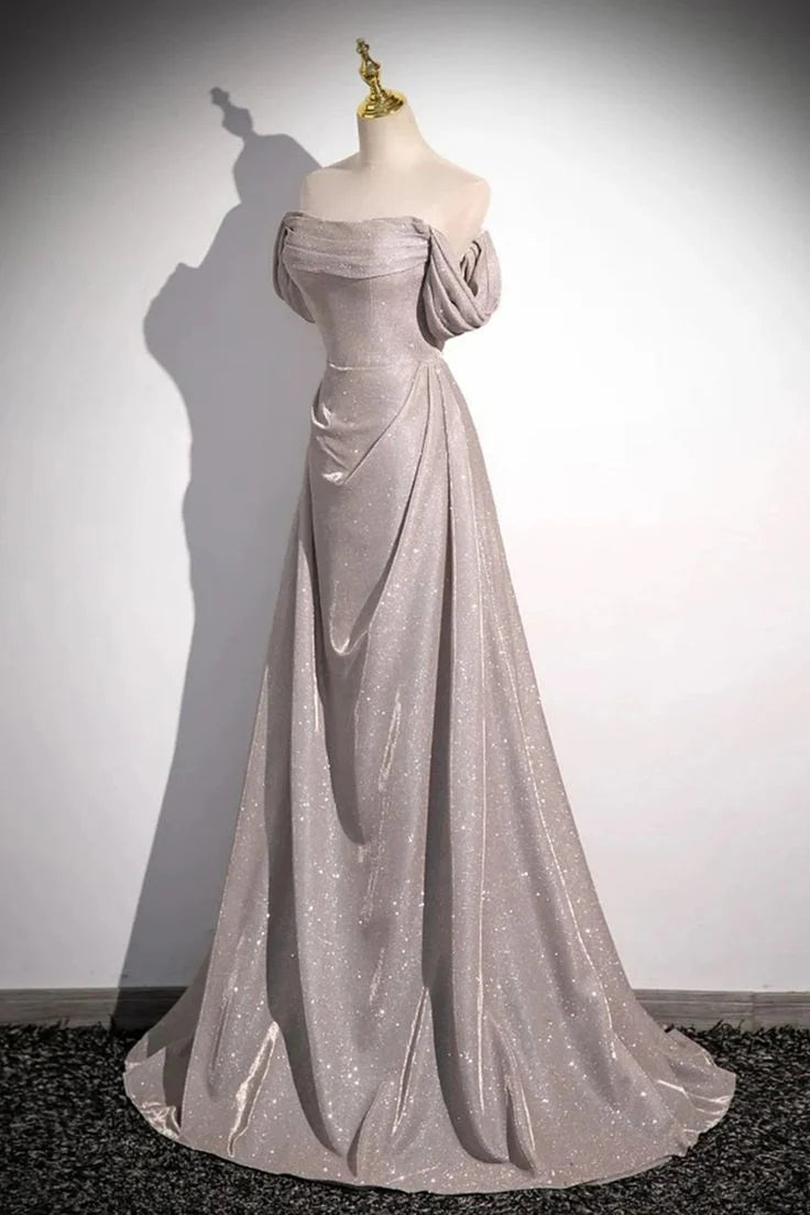 TingPo Wholesale Elegant A-line Off Shoulder Sweetheart Long Evening Dress Prom Dress
